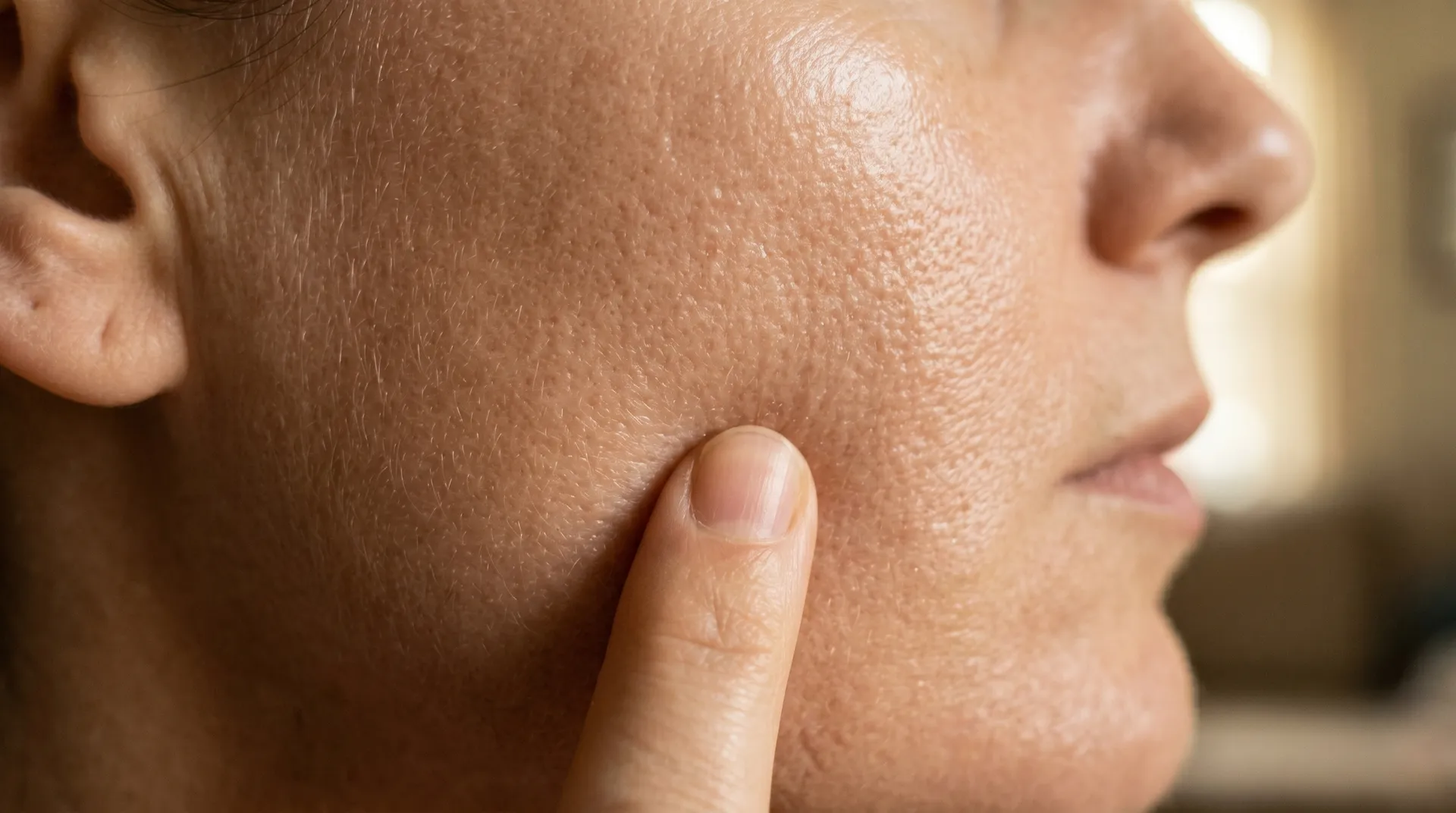 Hudtvärsnitt som visar kollagen och hyaluronsyra i dermis