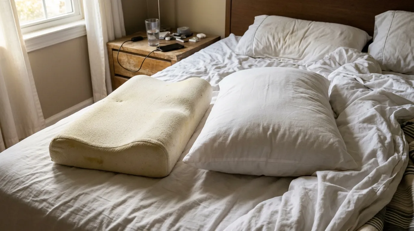 Jämförelse mellan minnesskum och latex kuddar på säng