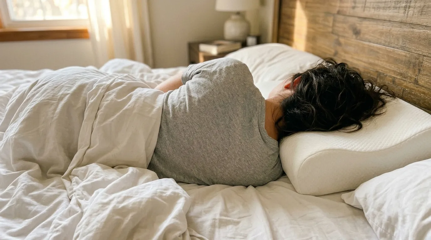 Illustration av korrekt nackvinkel vid sidosovning