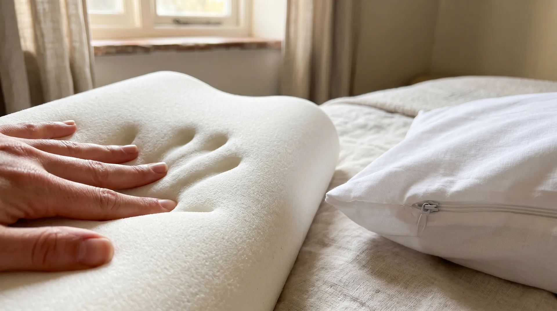 Minnesskumskudde med avtagbart överdrag som tvättas separat