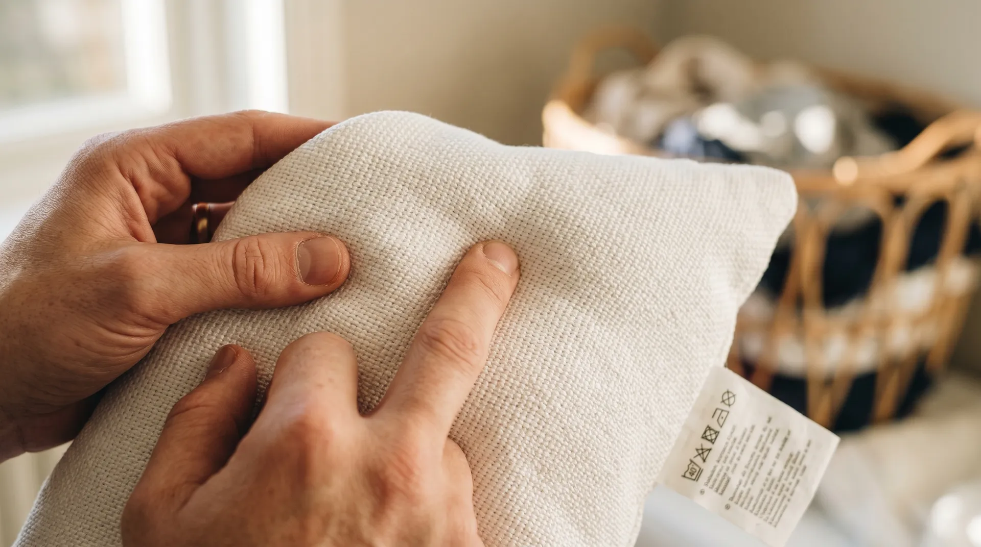 Tvättning av allergivänlig kudde i tvättmaskin med 60 graders program