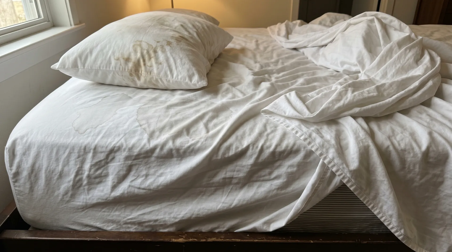 Person som vaknar uppsvettad på natten